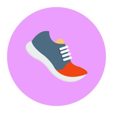 Spor ayakkabı simgesi, vektör illüstrasyonu basit tasarım