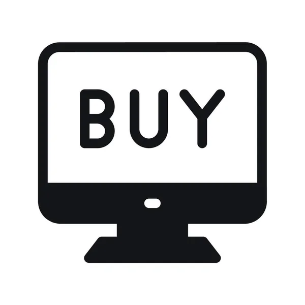 Vásárolni Online Ikon Vektor Illusztráció Egyszerű Tervezés — Stock Vector
