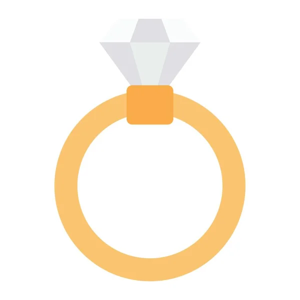 Goldener Ring Symbol Vektorabbildung Einfaches Design — Stockvektor