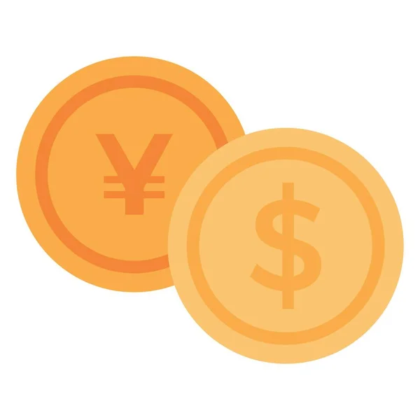 Icône Monnaie Illustration Vectorielle Design Simple — Image vectorielle
