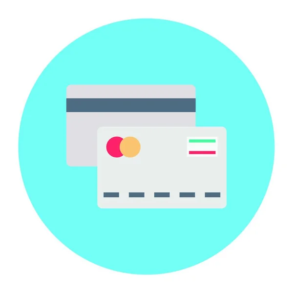 Ikona Kreditní Karty Vektorové Ilustrace Jednoduchá Konstrukce — Stockový vektor