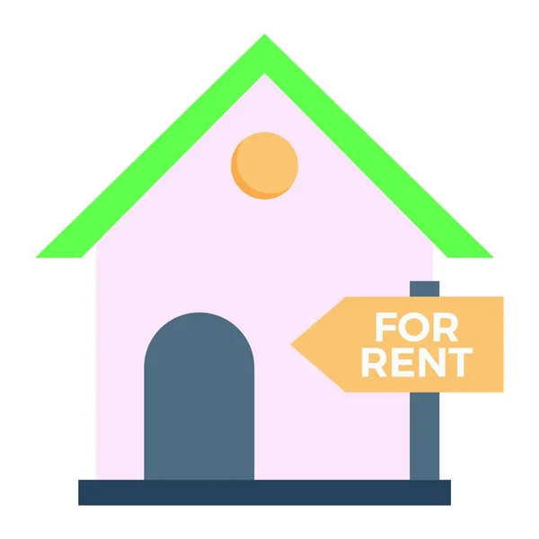 Home Rent Icon Vector Illustratie Eenvoudig Ontwerp — Stockvector