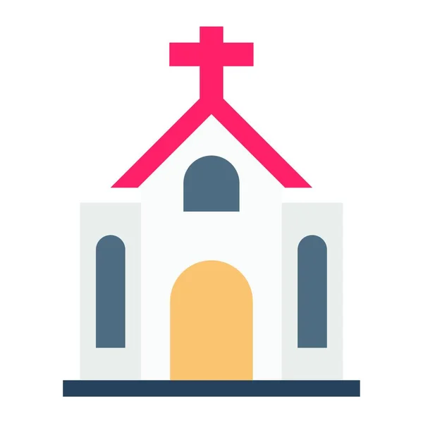 Ikona Kościoła Katolickiego Wektor Ilustracja Prosty Projekt — Wektor stockowy