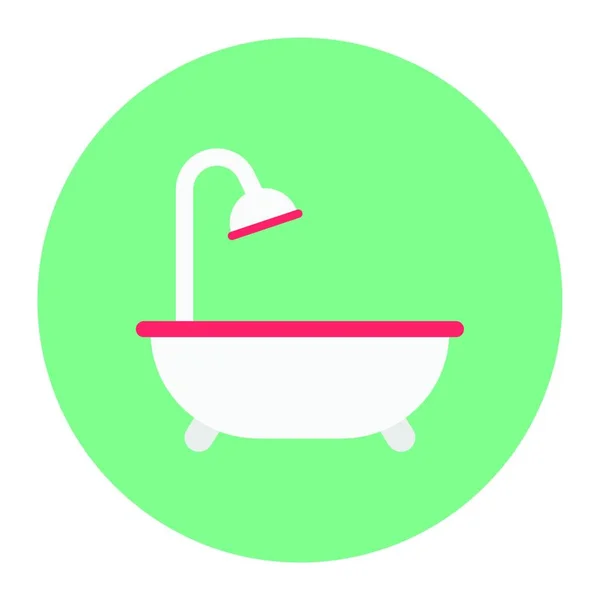 Bathtub Web Icon Vector Illustration — Stock Vector