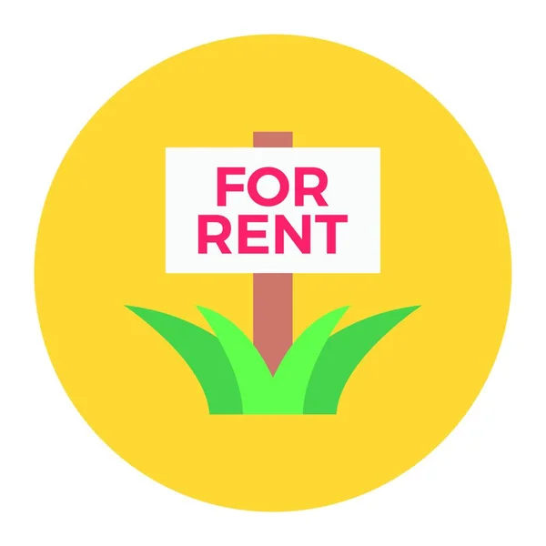 House Rent Sign Board Icon Vector Illustration Simple Design — Stock Vector