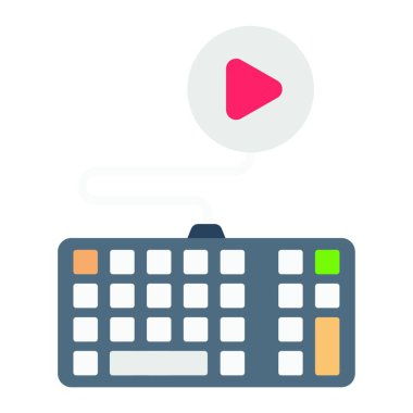 Klavye simgesi, web basit illüstrasyonu