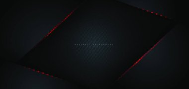 Kırmızı parlak ışık desenli soyut siyah metalik modern teknoloji, vektör illüstrasyonu basit tasarım