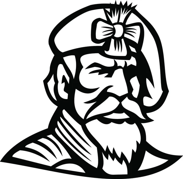 Глава Якобитского Горца Беретском Талисмане — стоковый вектор