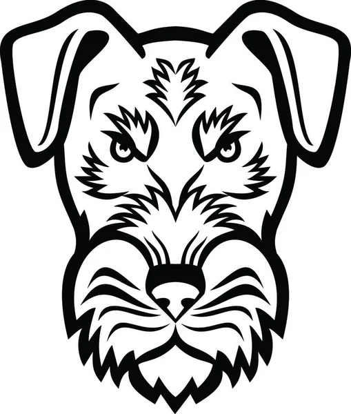 Head Angry Jagdterrier Hunting Terrier German Hunt Terrier Mascot Black — Stock Vector