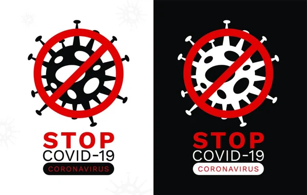 Stop Coronavirus Covid 2019 Poster Banner Vector Illustration Simple Design — Stock Vector