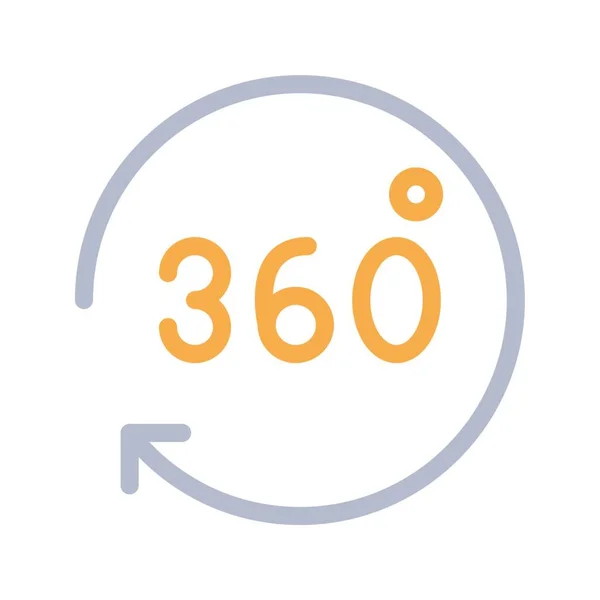 360 Fok Vektor Illusztráció Egyszerű Tervezés — Stock Vector