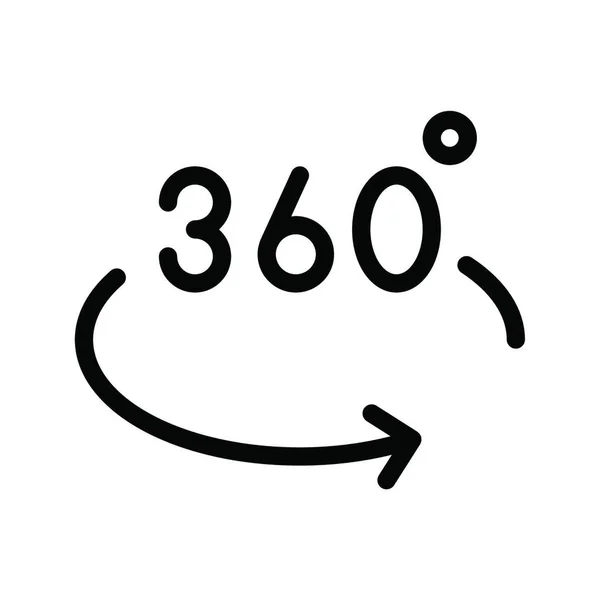 360 Graden Icoon Vector Illustratie Eenvoudig Ontwerp — Stockvector