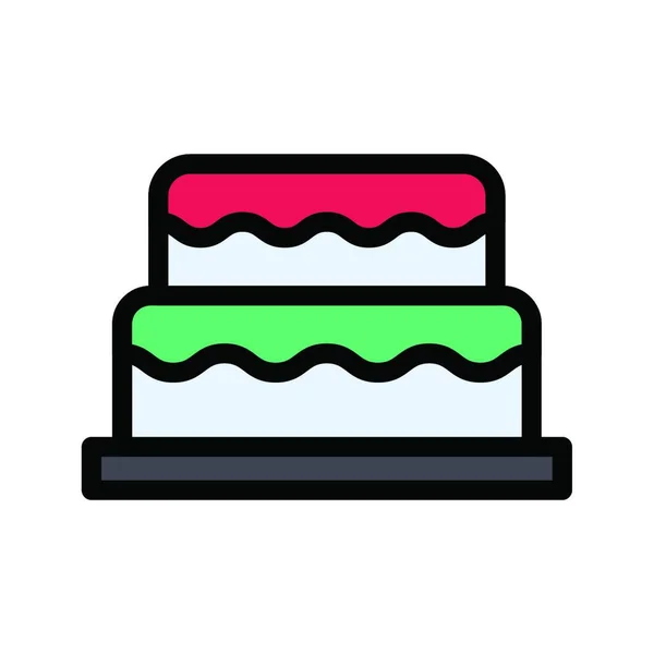 Süße Kuchen Symbol Vektor Illustration — Stockvektor