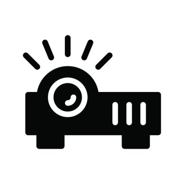 Projektör ikon vektör illüstrasyonu 