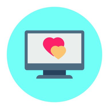 ekran simgesi üzerindeki sertler, vektör illüstrasyonu basit tasarım