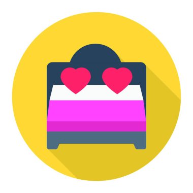 yatak simgesi, vektör illüstrasyonu basit tasarım