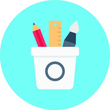 okul ekipmanları simgesi, vektör illüstrasyonu basit tasarım 