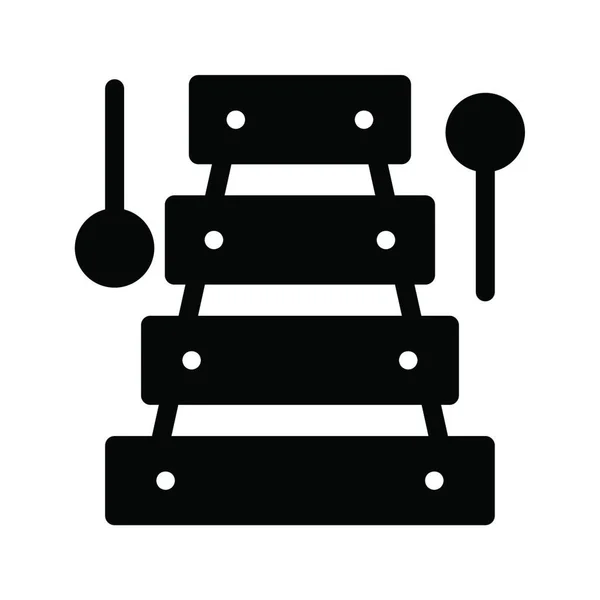 Xilofono Icona Vettore Illustrazione — Vettoriale Stock