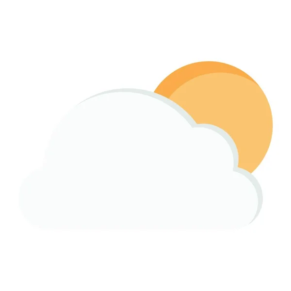 雲のある太陽 単純なベクトル図 — ストックベクタ