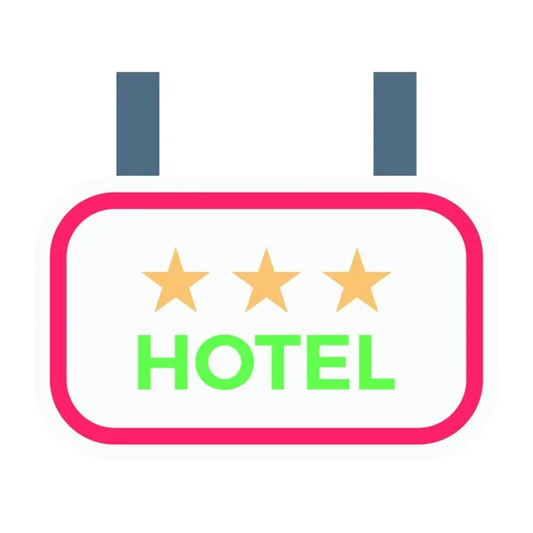 Εικονογράφηση Φορέα Τριών Αστέρων Ξενοδοχείο Εικονίδιο — Διανυσματικό Αρχείο