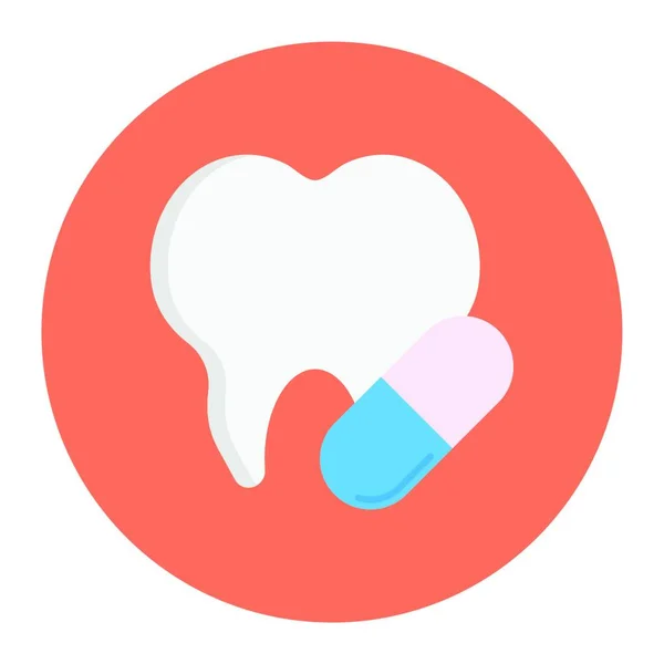 Pill Toothache Web Icon Vector Illustration — Stock Vector