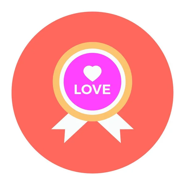 Love Badge Icon Vector Illustration Simple Design — Stock Vector