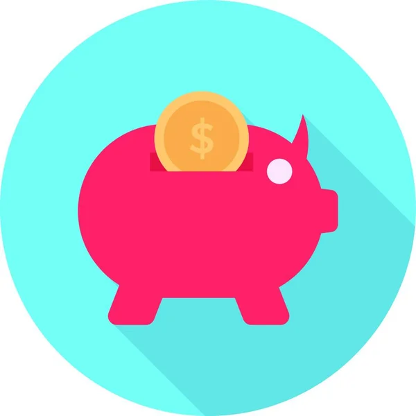 Piggy Bank Web Icon Vector Illustration — Stock Vector