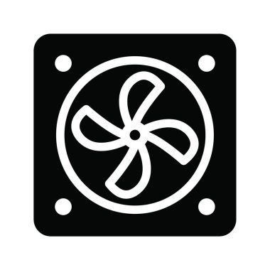 Basit bilgisayar fan simgesi, vektör illüstrasyonu