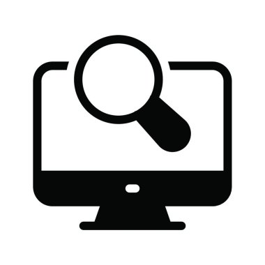 Büyüteç ağ simgesi vektör illüstrasyonu