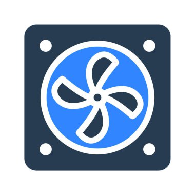 Basit bilgisayar fan simgesi, vektör illüstrasyonu