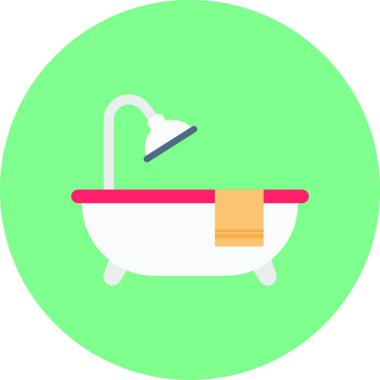 küvet ağ ikonu vektör illüstrasyonu 