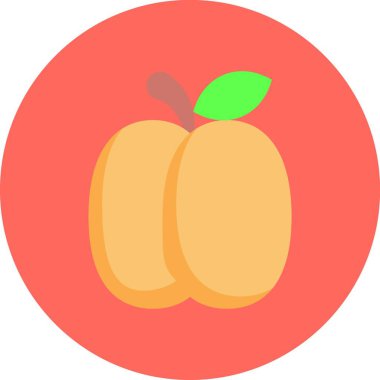 şeftali simgesi vektör illüstrasyonu