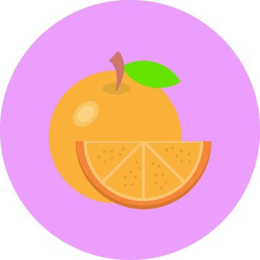 turuncu dilim düz simge, vektör illüstrasyonu 