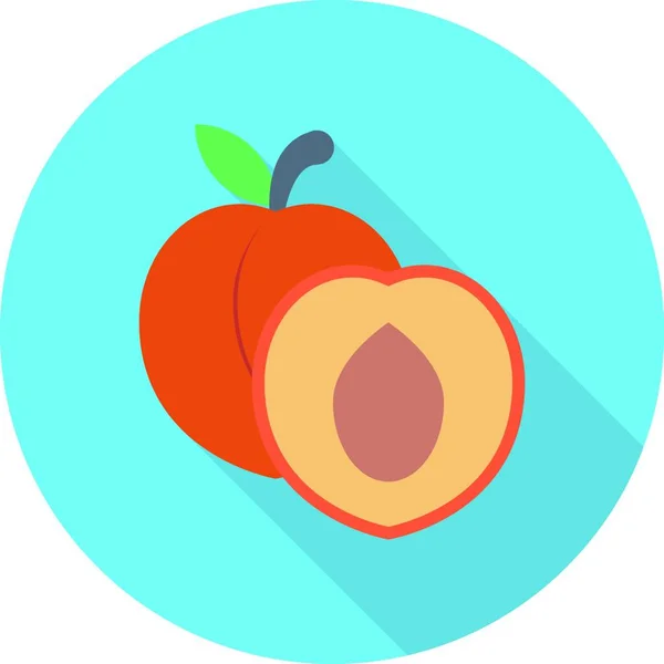 Peach Icon Vector Illustration — Stock Vector