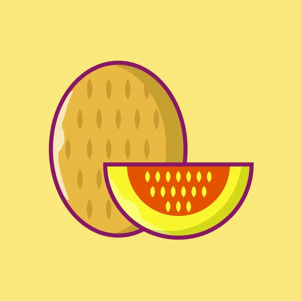Illustration Vectorielle Icône Tranche Melon — Image vectorielle