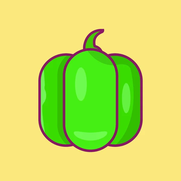 Grüne Paprika Symbol Vektor Illustration — Stockvektor