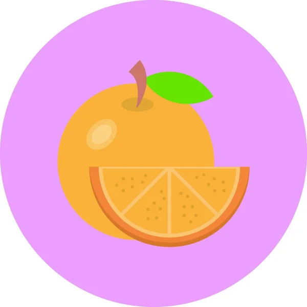 Orangenscheibe Flaches Symbol Vektorillustration — Stockvektor