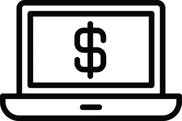 Laptop Mit Dollarzeichen Vektorabbildung — Stockvektor