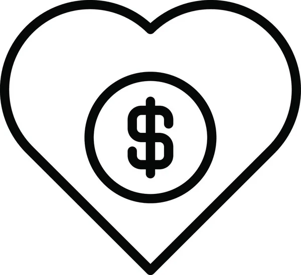 Desenho Ícone Dólar Simples Para Página Web — Vetor de Stock