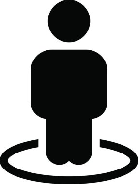 man in circle icon, vector illustration