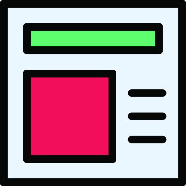 sayfa tasarım ikonu vektör illüstrasyonu