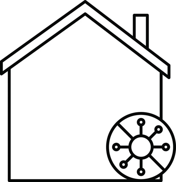 Rimanere Casa Icona Illustrazione Vettoriale — Vettoriale Stock