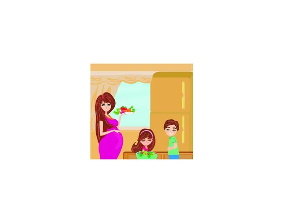 Familienbild Einfache Vektorillustration — Stockvektor