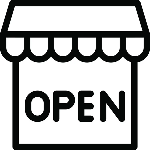 Open Shop Icône Vectoriel Illustration — Image vectorielle
