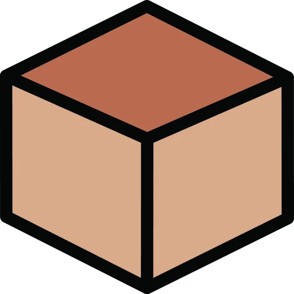 Cube Illustration Vectorielle Icône Web — Image vectorielle