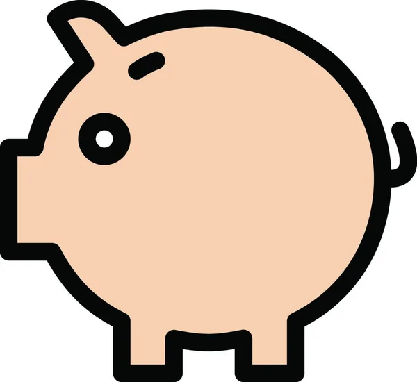Piggy Bank Web Icoon Vector Illustratie — Stockvector