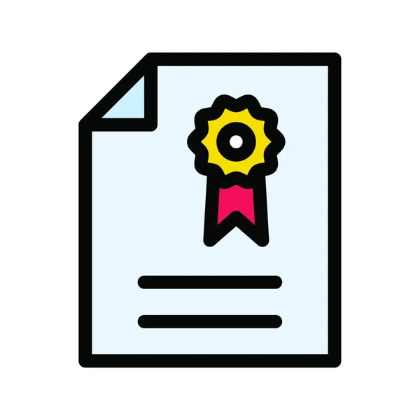 Certificado Web Ícone Vetor Ilustração — Vetor de Stock
