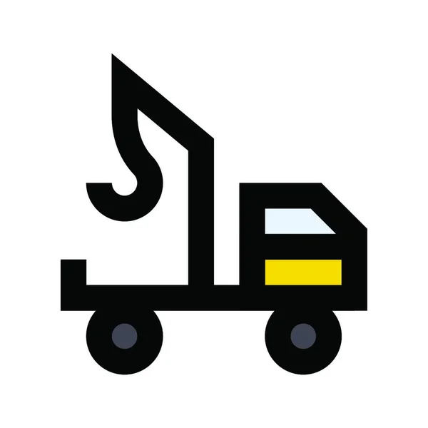 Γερανό Φορτηγό Απλή Διανυσματική Απεικόνιση — Διανυσματικό Αρχείο