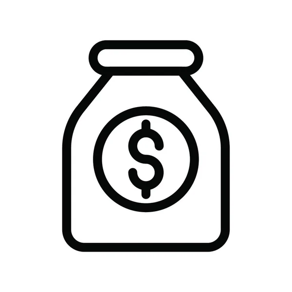 Jar Money Icon Vector Illustration — Stok Vektör