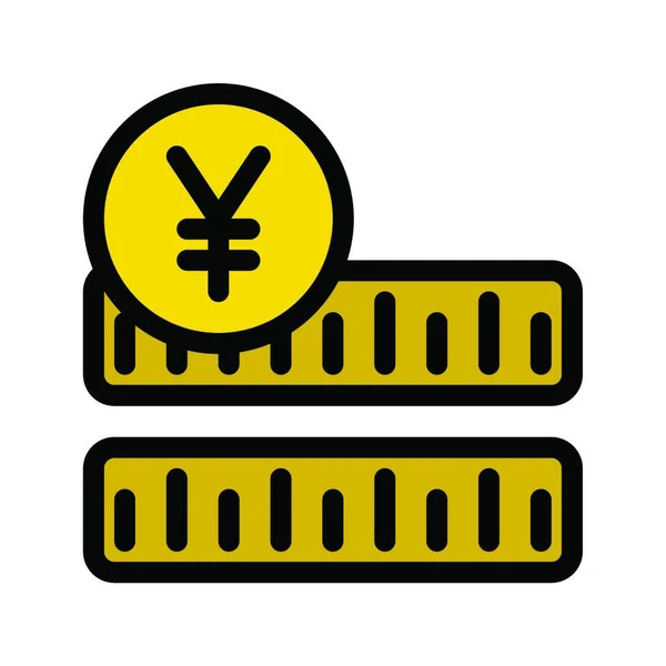 Ikona Monety Ilustracja Wektora — Wektor stockowy